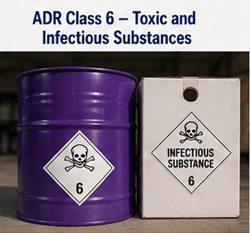 Toxic chemicals and infectious substances transported with ADR Class 6 markings